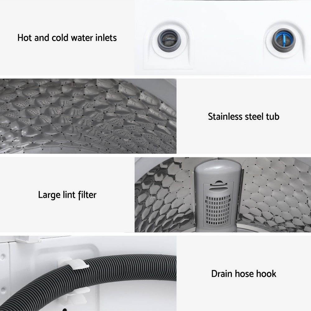 Devanti 6kg Top Load Washing Machine White DEVANTI