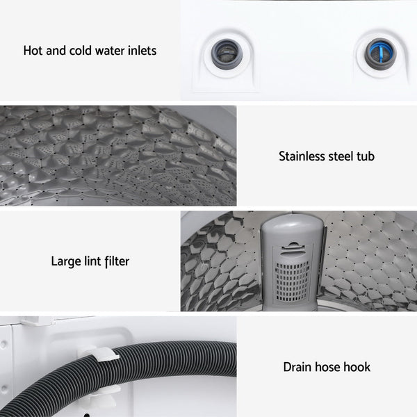 Devanti 6kg Top Load Washing Machine White DEVANTI