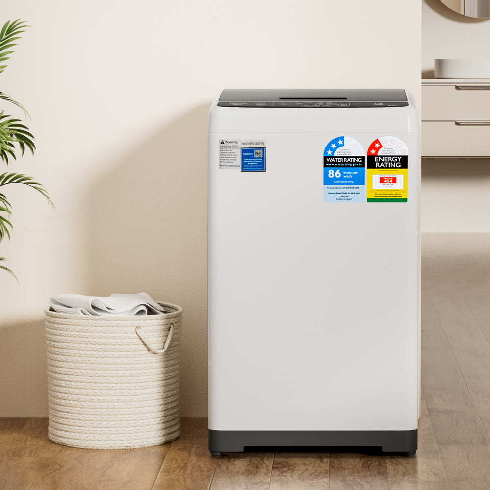 Devanti 6kg Top Load Washing Machine White DEVANTI