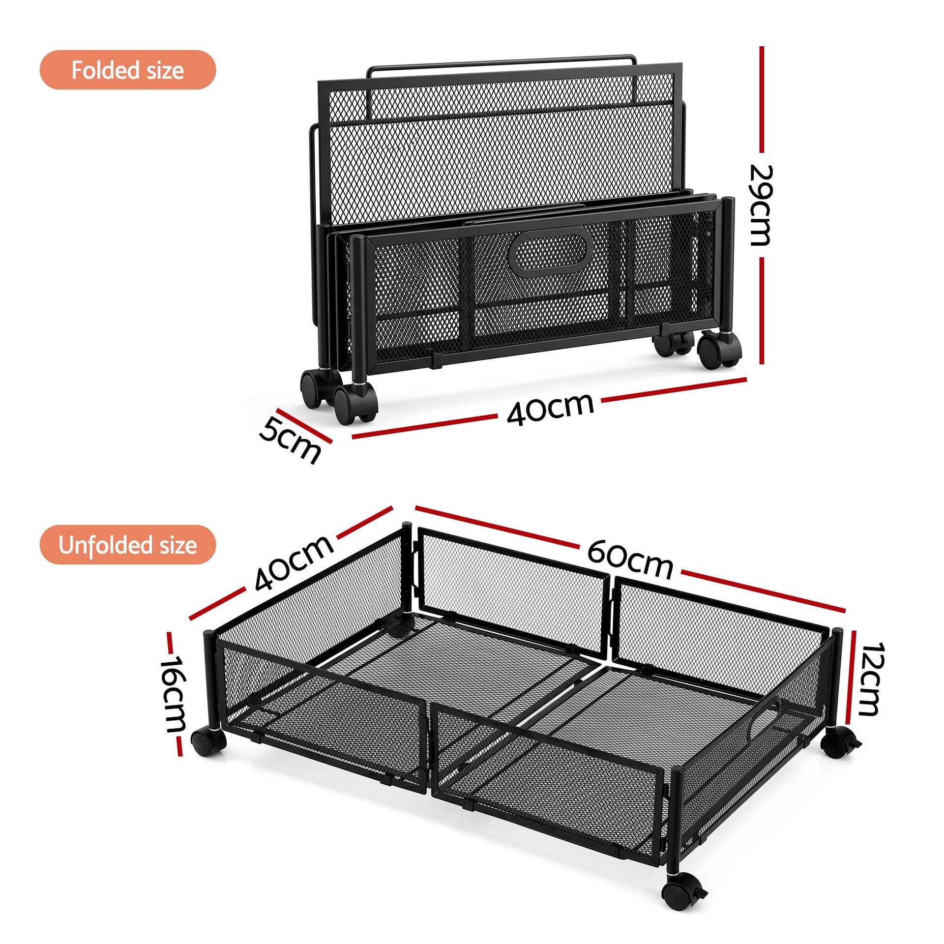 Artiss 2X Under Bed Storage Containers Metal Boxes Quilt Organiser with Wheels Awezingly