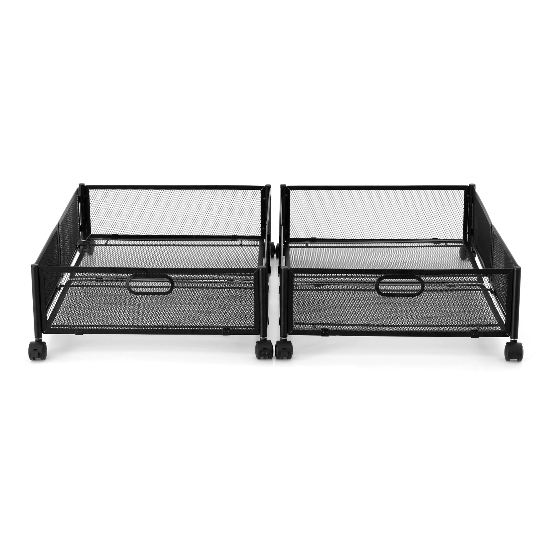 Artiss 2X Under Bed Storage Containers Metal Boxes Quilt Organiser with Wheels Awezingly