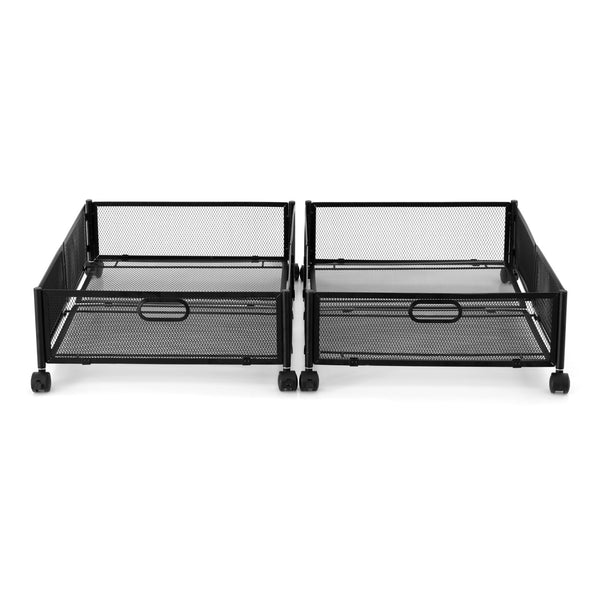 Artiss 2X Under Bed Storage Containers Metal Boxes Quilt Organiser with Wheels Awezingly