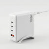 Devanti USB C Charger 100W Fast Charger 4 Port GaN Desktop Station White