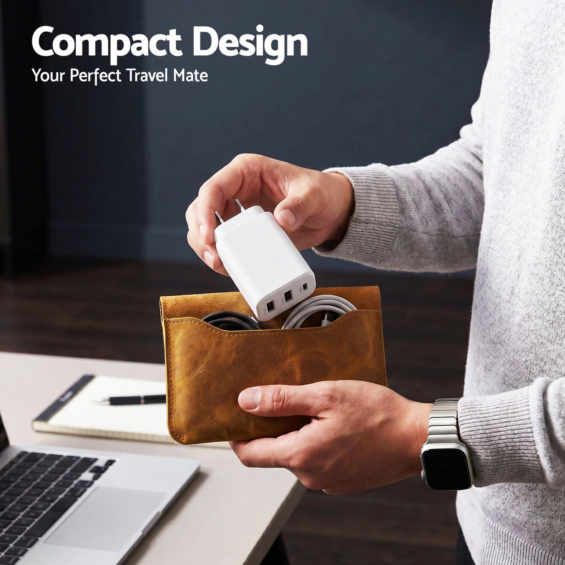Devanti USB C Charger 30W Fast Charger 3 Port PD Charging Block White Awezingly