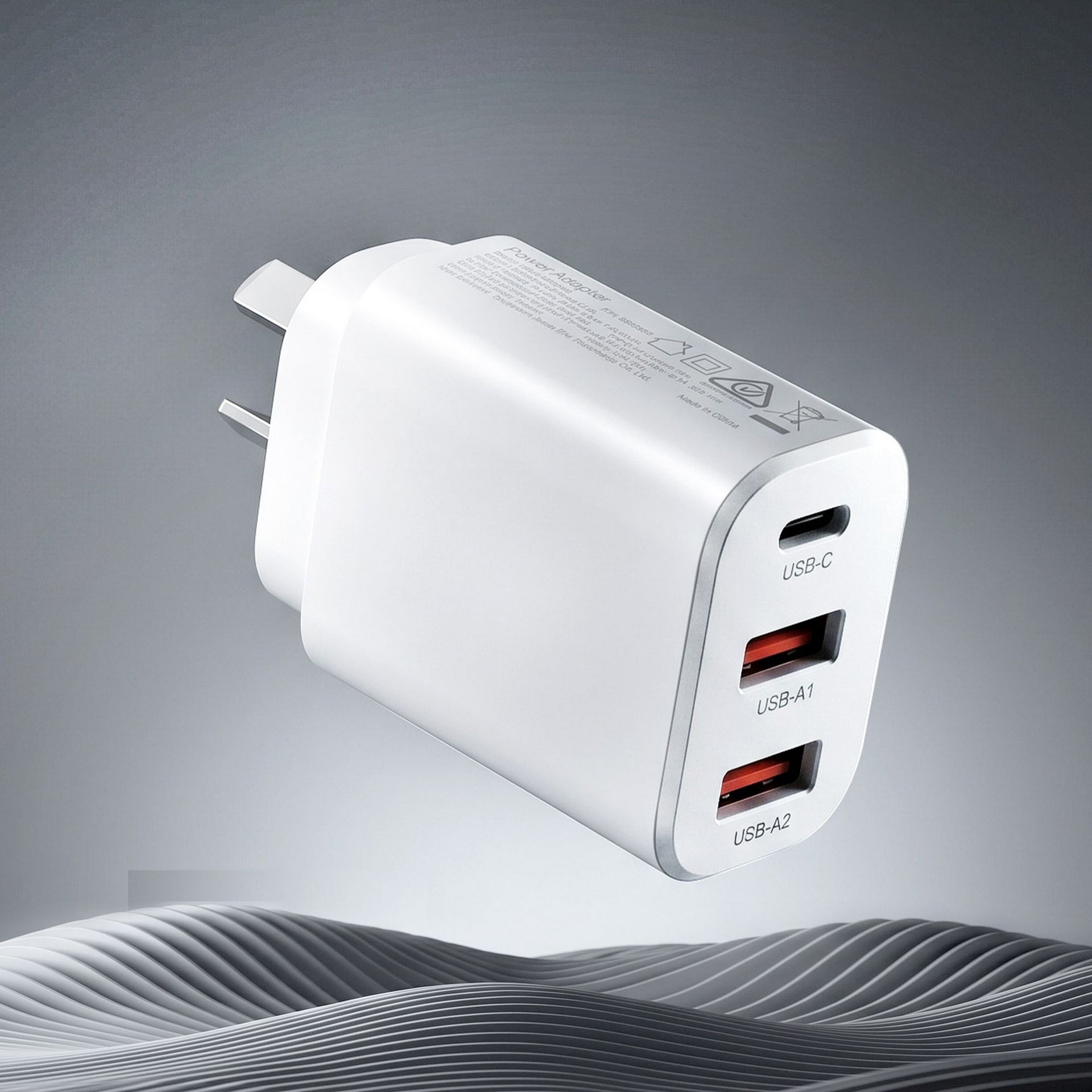 Devanti USB C Charger 30W Fast Charger 3 Port PD Charging Block White Awezingly
