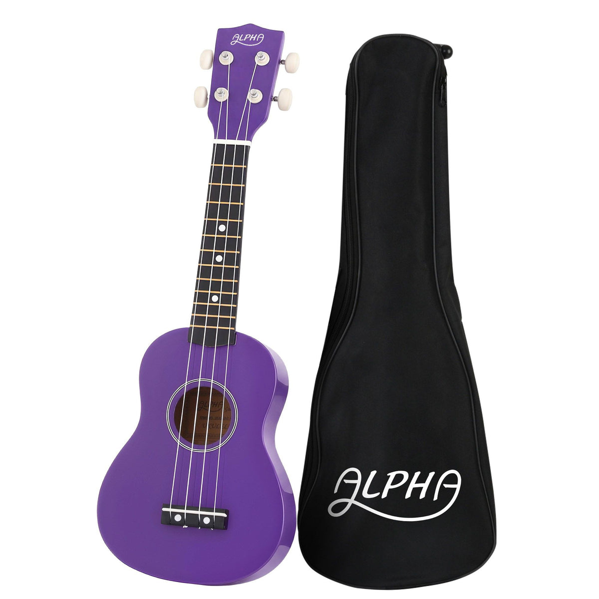 Alpha 21 Inch Ukulele Soprano Beginner Acoustic Small Guitar Kids Strings Purple Awezingly