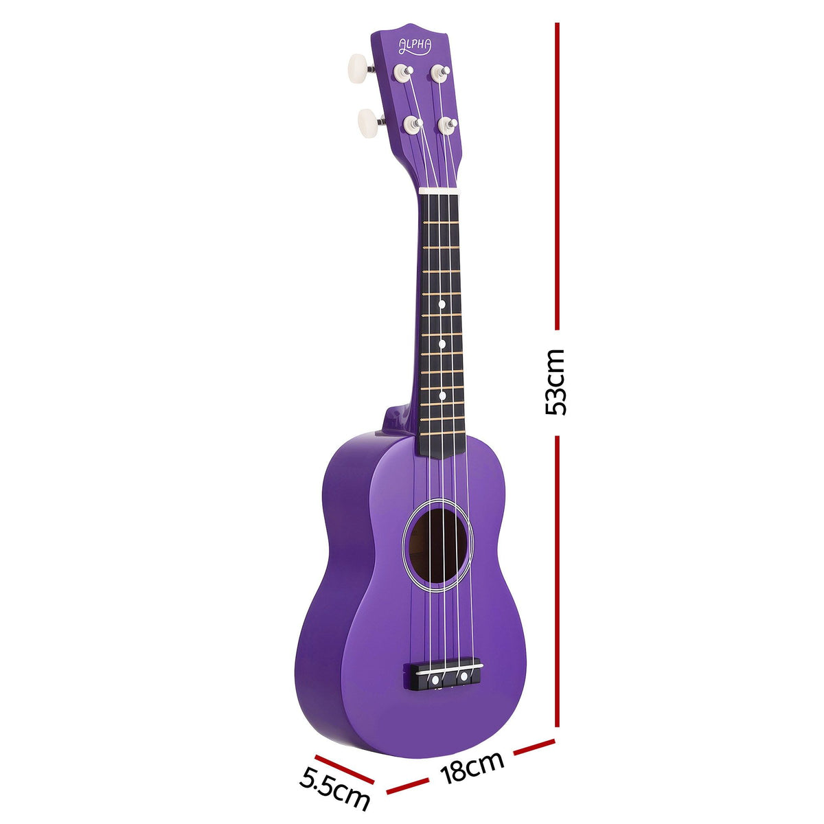 Alpha 21 Inch Ukulele Soprano Beginner Acoustic Small Guitar Kids Strings Purple Awezingly