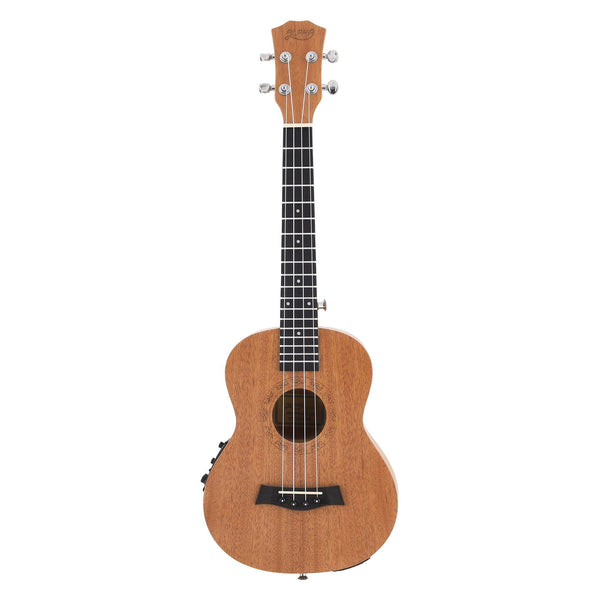 Alpha 26 Inch Solid Mahogany Tenor Ukulele Electric Acoustic EQ System Kit 18 Frets Natural Awezingly