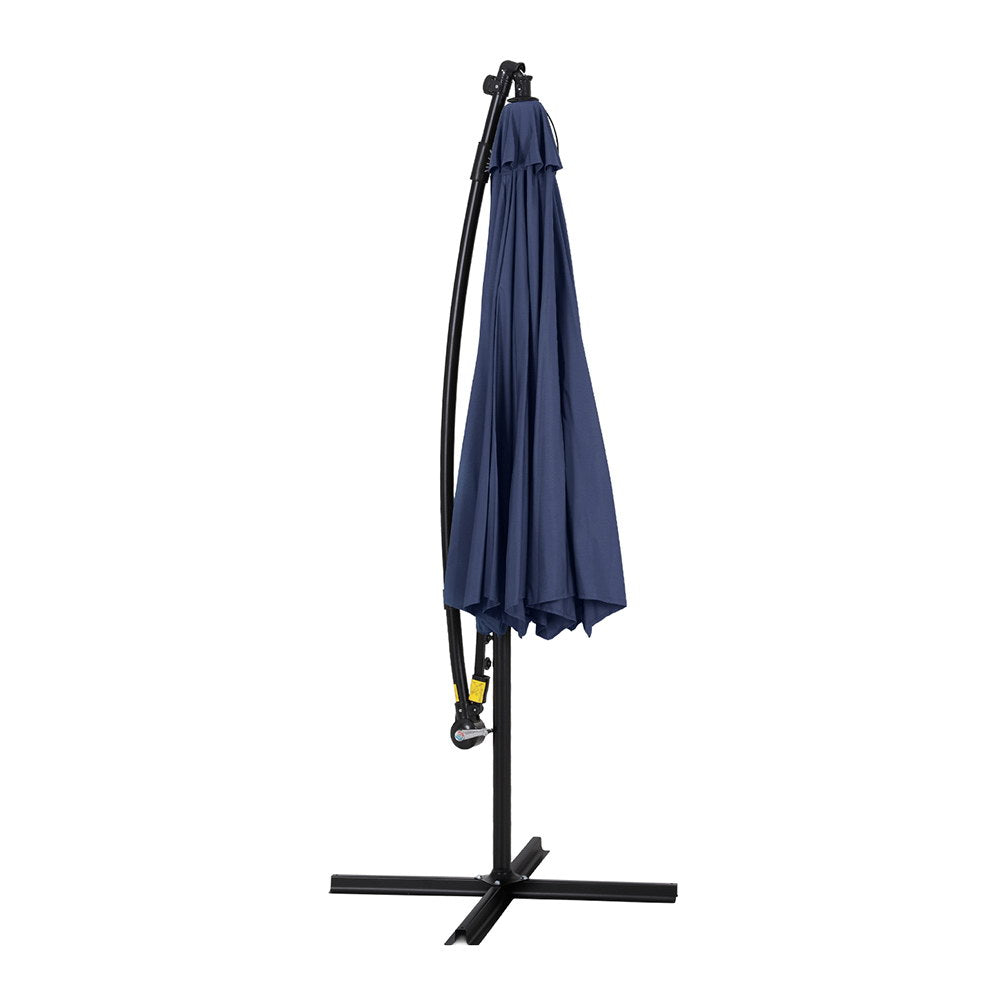 Instahut Outdoor Umbrella 3M Cantilever Beach LED Umbrellas Garden Shade Patio Instahut