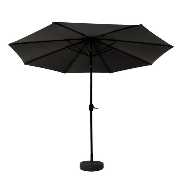 Instahut Outdoor Umbrella 3m Base Beach Pole Garden Tilt Sun Patio UV Black Awezingly