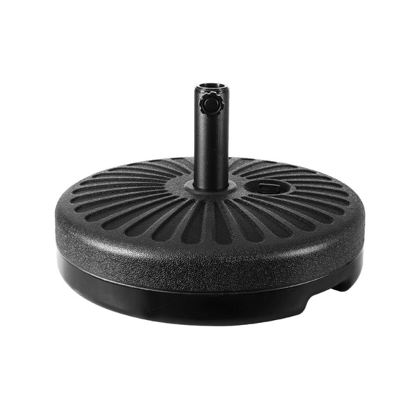 Instahut Outdoor Umbrella 3m Base Beach Pole Garden Tilt Sun Patio UV Charcoal Awezingly