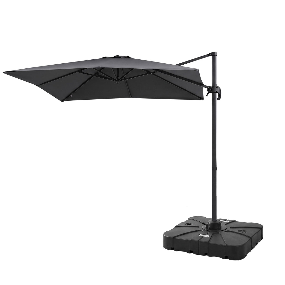 Instahut Outdoor Umbrella w/Base 3m Cantilever Stand Sun Roma 360 Degree Charcoal Awezingly