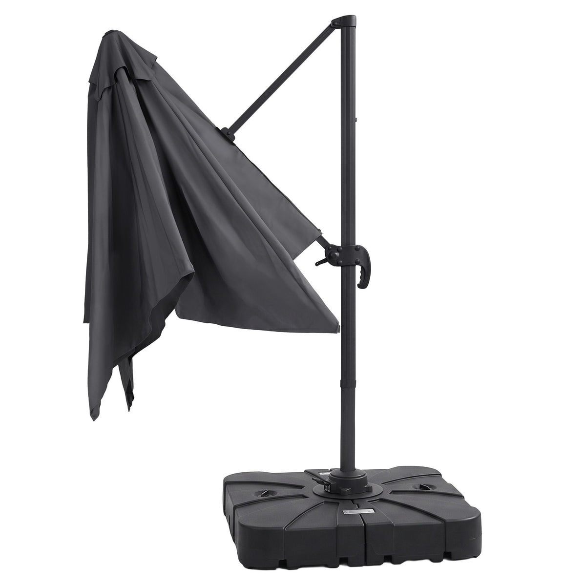 Instahut Outdoor Umbrella w/Base 3m Cantilever Stand Sun Roma 360 Degree Charcoal Awezingly