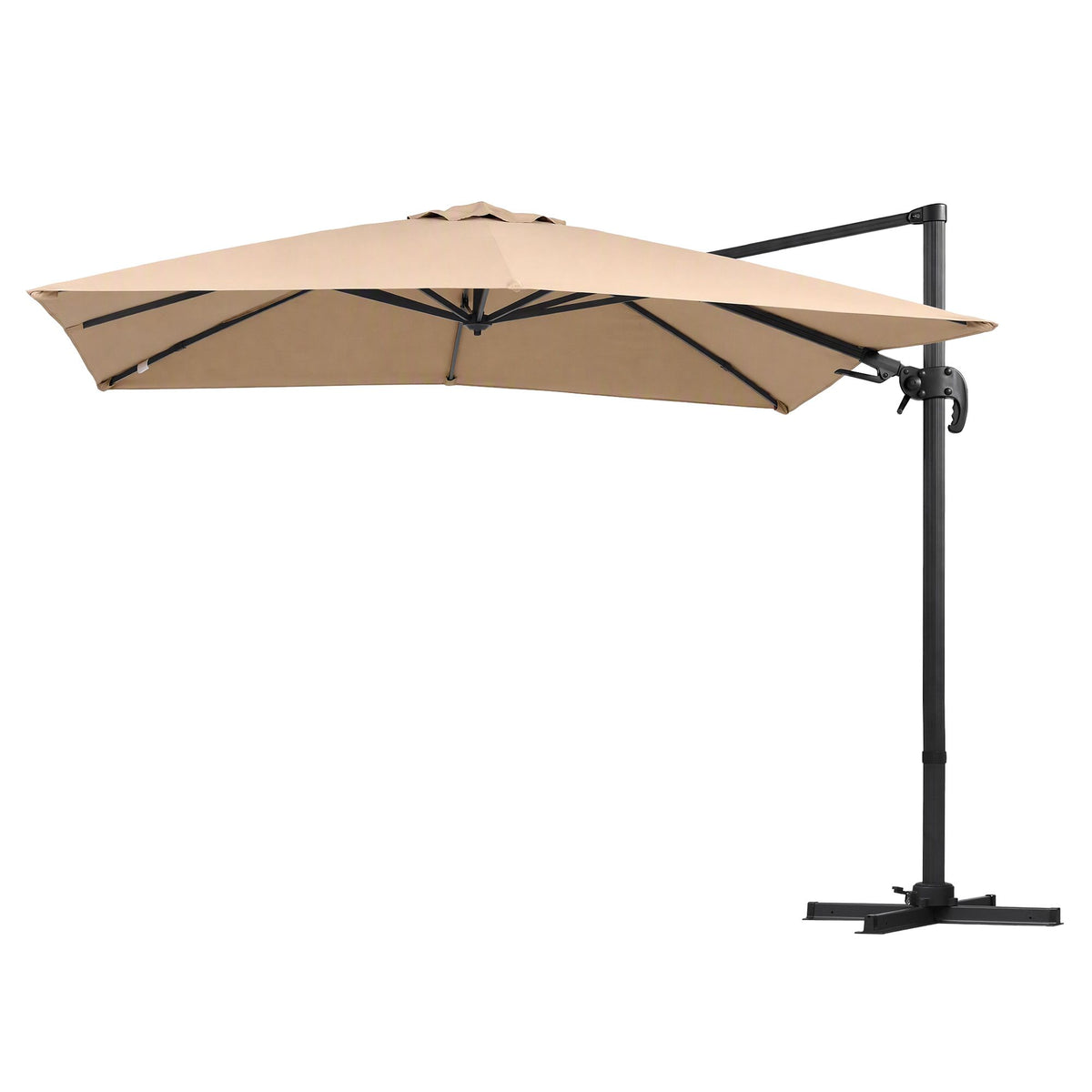 Instahut Outdoor Umbrella 3m Left-right Tilting Cantilever Patio Parasol Beige Awezingly