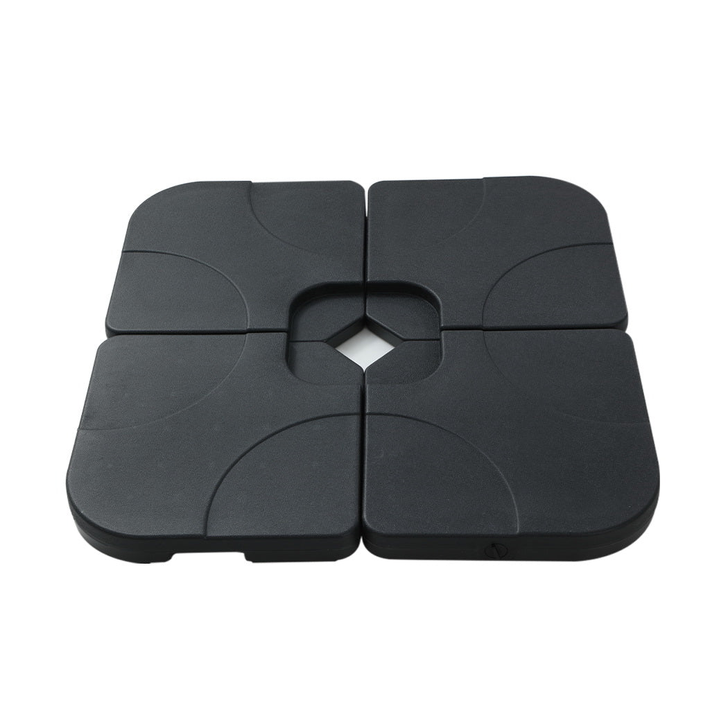 Instahut 3m Outdoor Umbrella w/Base Cantilever Beach Roma 360 Degree Tilt Black Awezingly