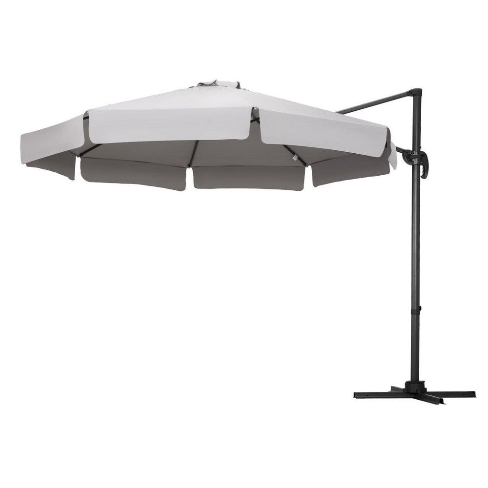Instahut 3m Outdoor Umbrella Cantilever 360 Degree Tilt Beach Roma Grey Instahut