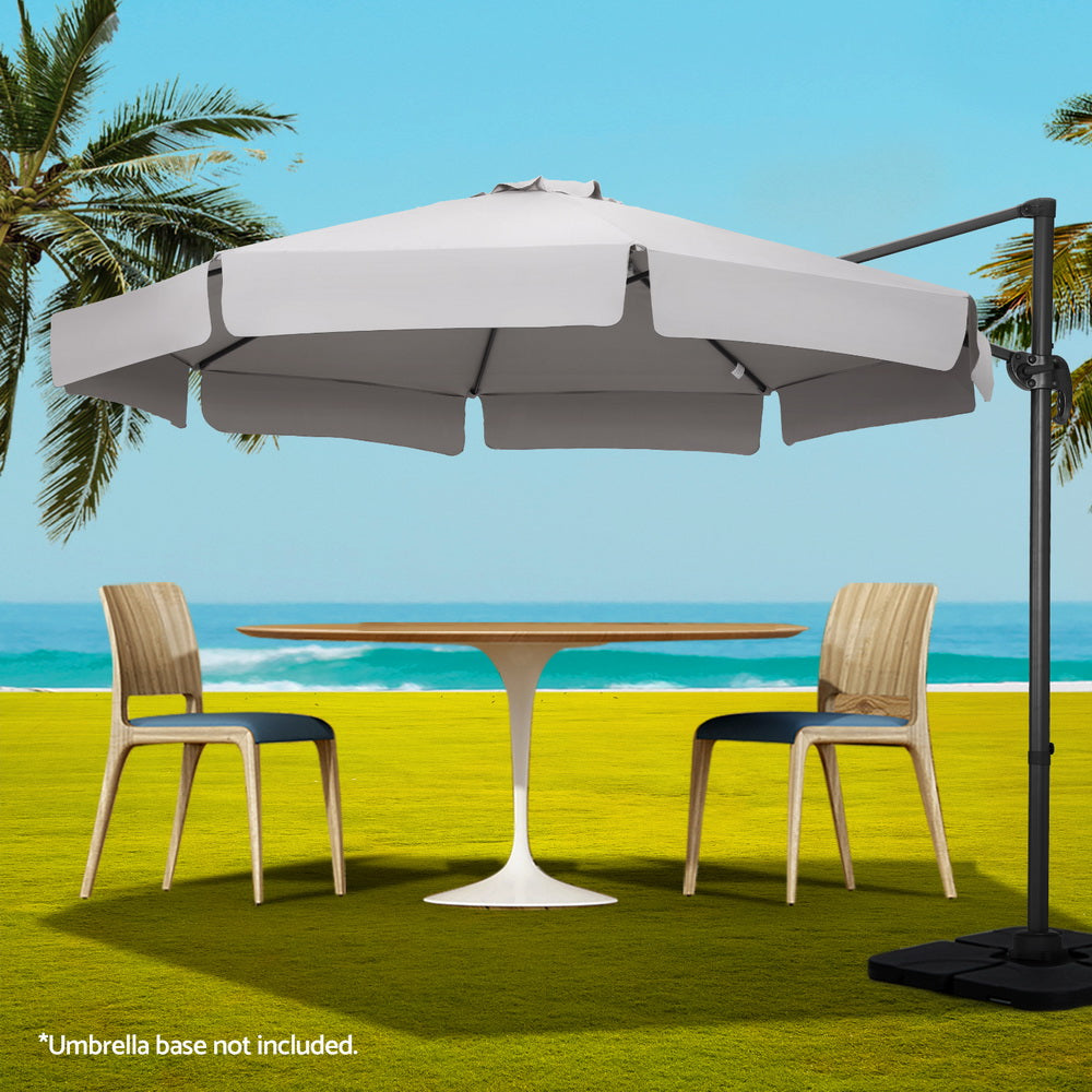 Instahut 3m Outdoor Umbrella Cantilever 360 Degree Tilt Beach Roma Grey Instahut
