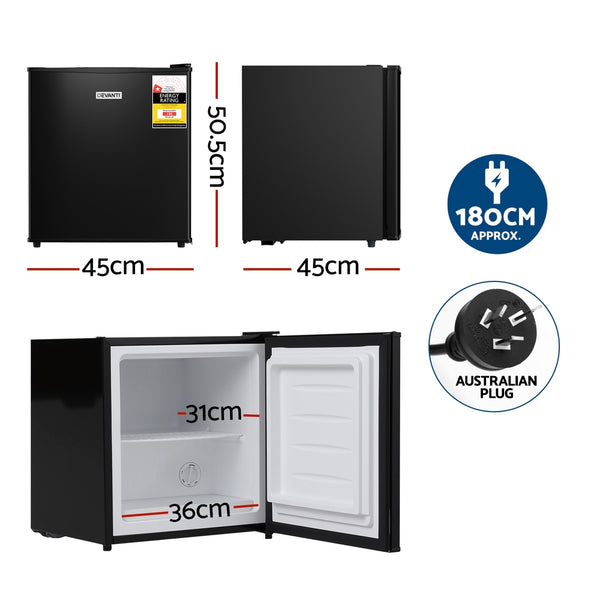 Devanti 31L Small Upright Freezer Vertical Freezer Black Awezingly