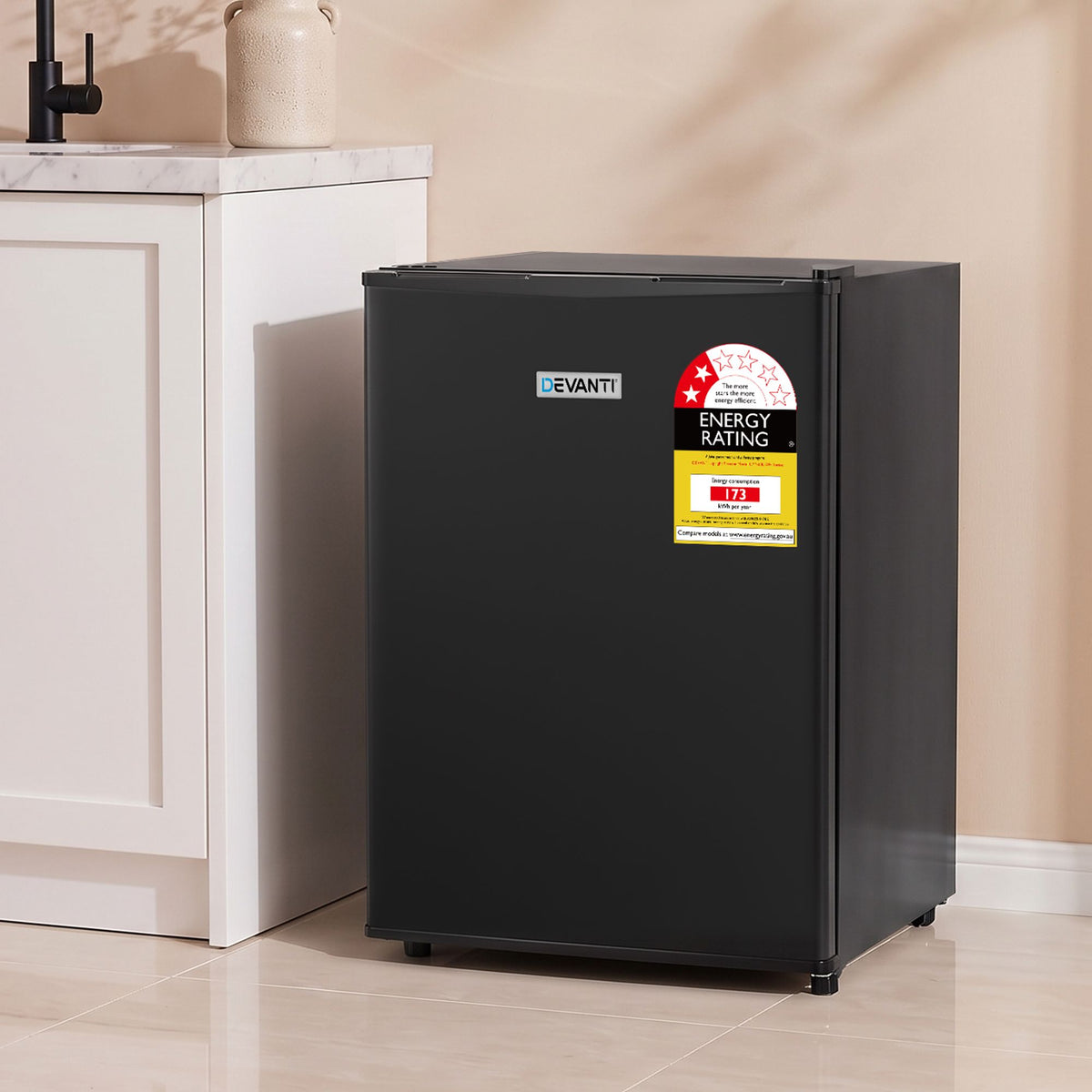 Devanti 42L Upright Freezer Fridge Black Awezingly