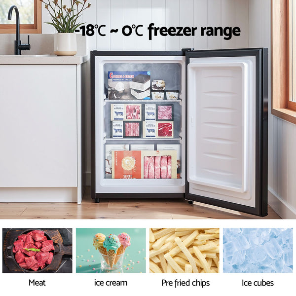 Devanti 42L Upright Freezer Fridge Black Awezingly