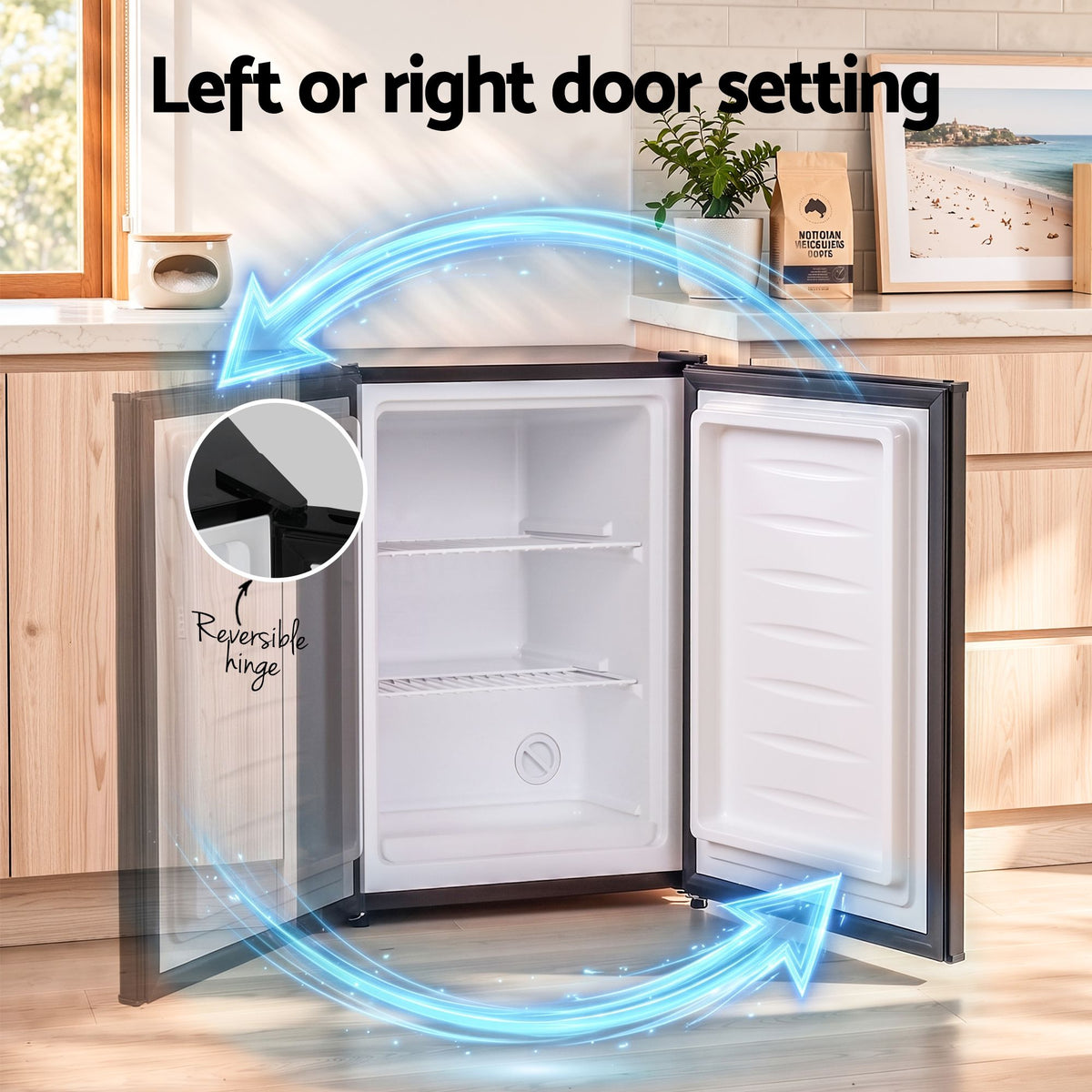 Devanti 42L Upright Freezer Fridge Black Awezingly