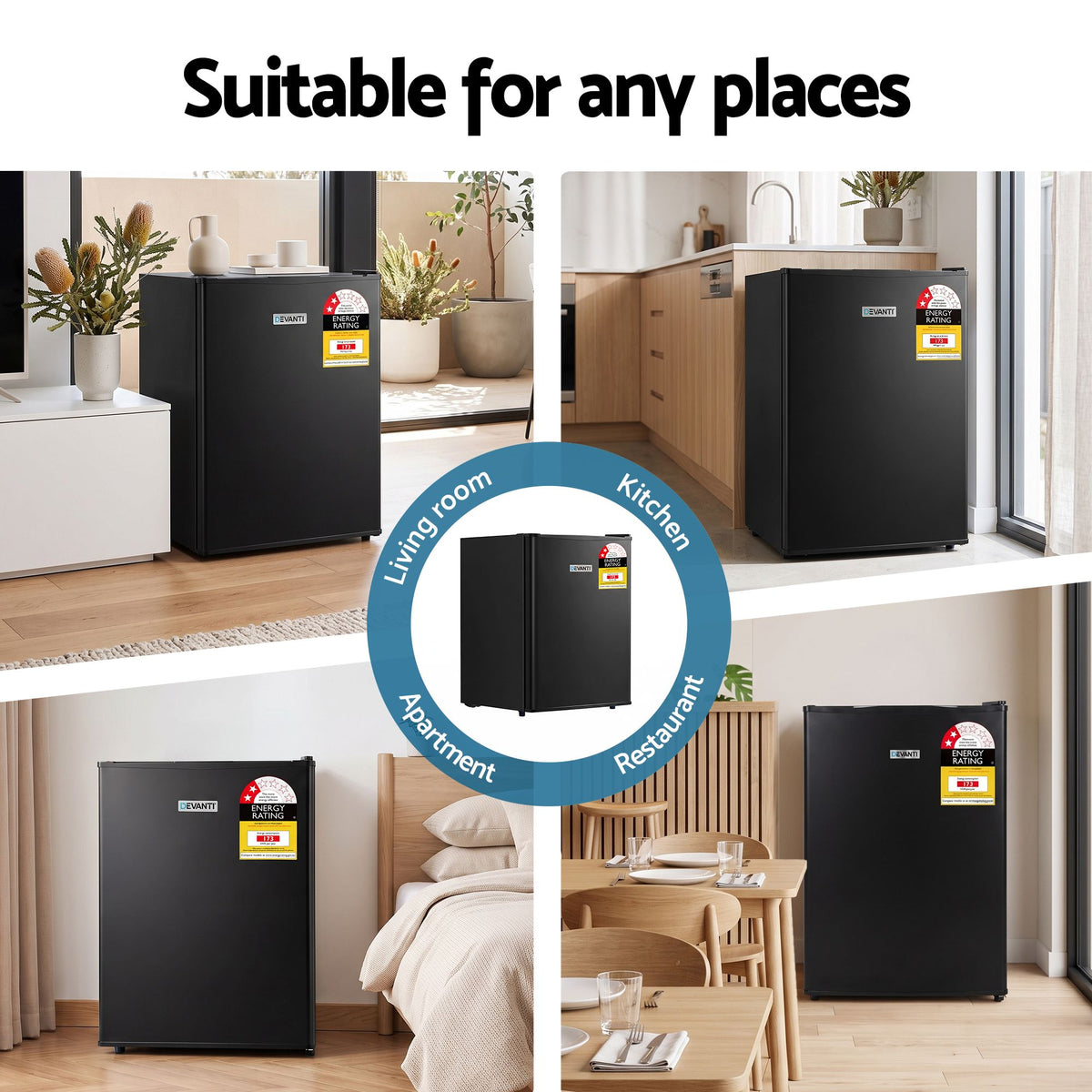 Devanti 42L Upright Freezer Fridge Black Awezingly