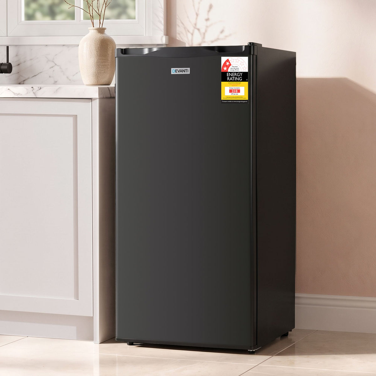 Devanti 81L Upright Freezer Fridge Black Awezingly