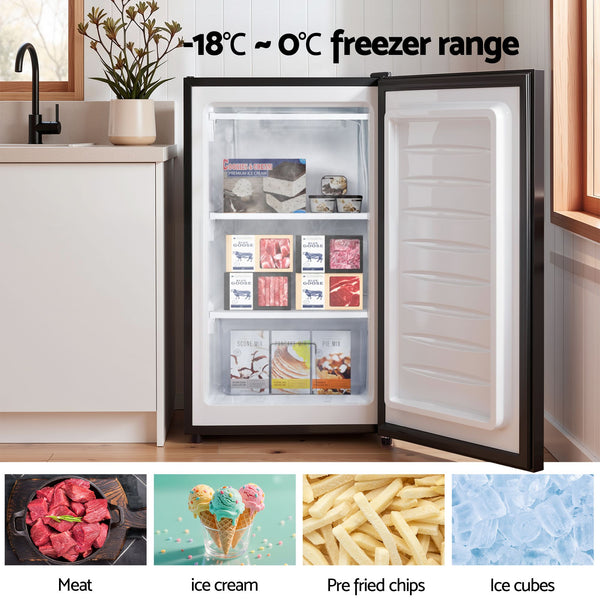 Devanti 81L Upright Freezer Fridge Black Awezingly