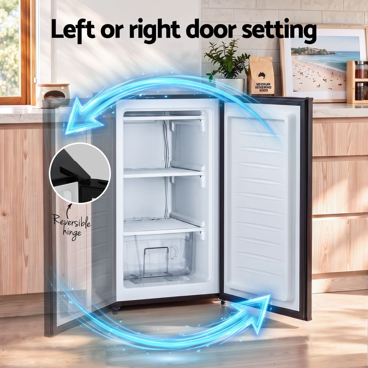 Devanti 81L Upright Freezer Fridge Black Awezingly