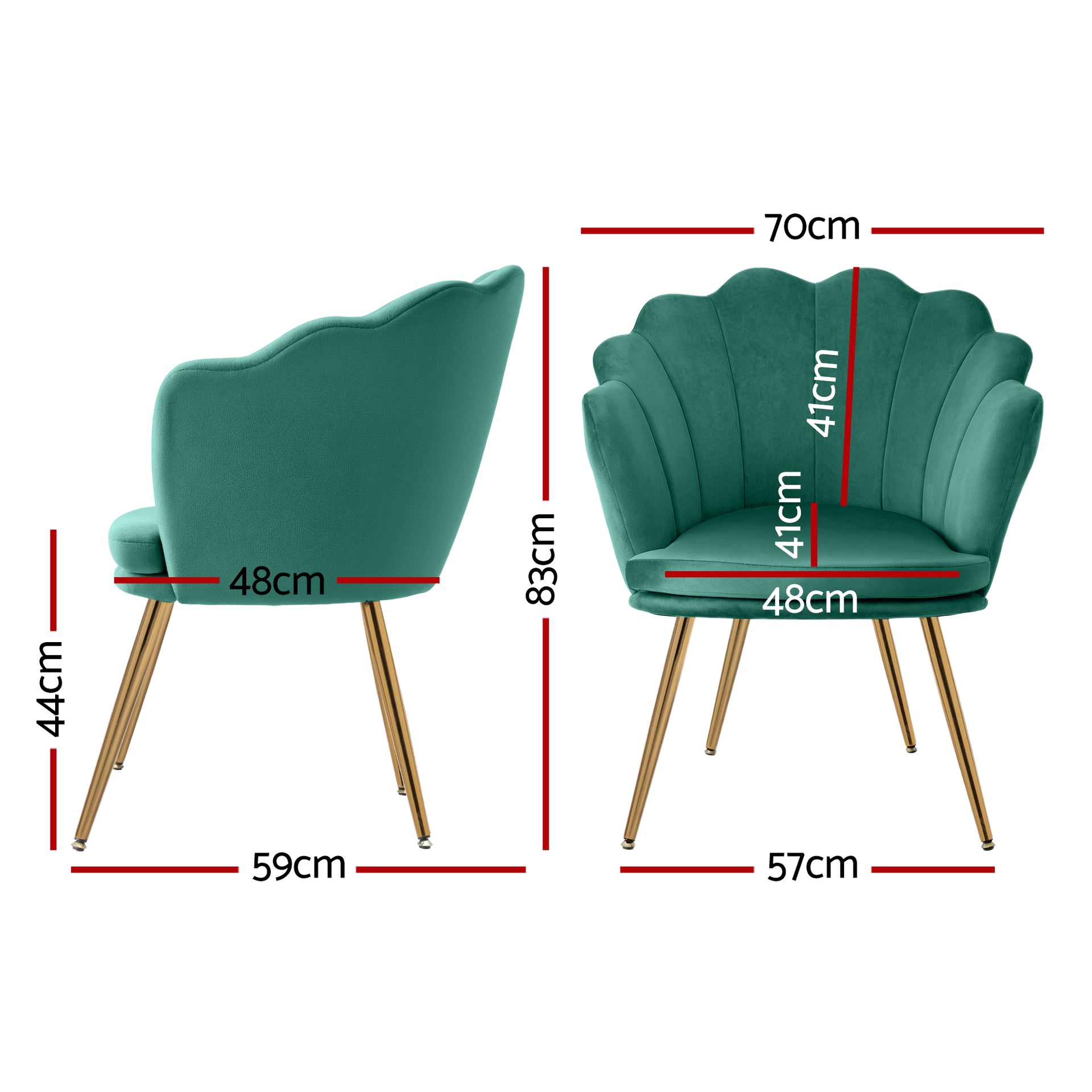 Artiss Armchair Lounge Chair Accent Armchairs Retro Lounge Accent Chair Single Sofa Velvet Shell Back Seat Green Artiss