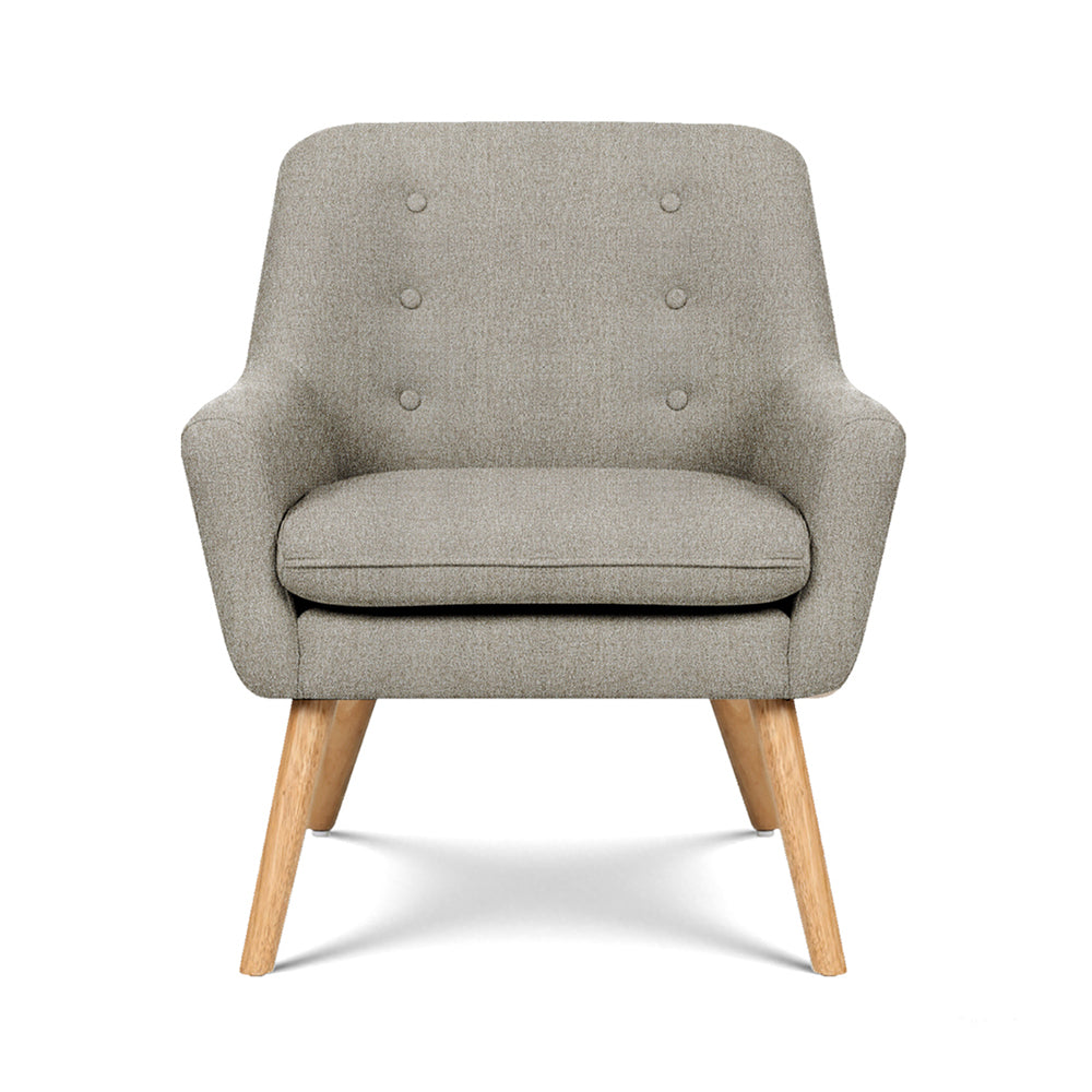 Artiss 2X Armchair Lounge Chair Accent Tub Chair Beige ANNE Awezingly