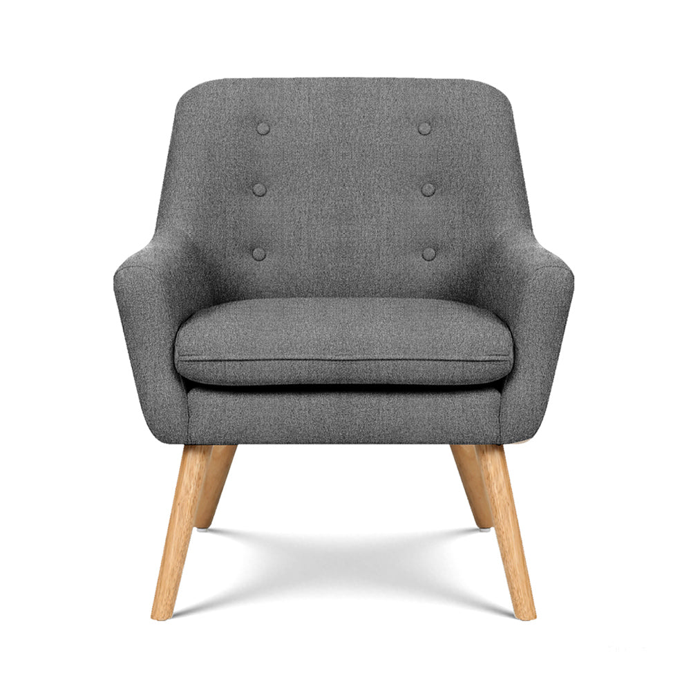 Artiss 2X Armchair Lounge Chair Accent Tub Chair Grey ANNE Awezingly