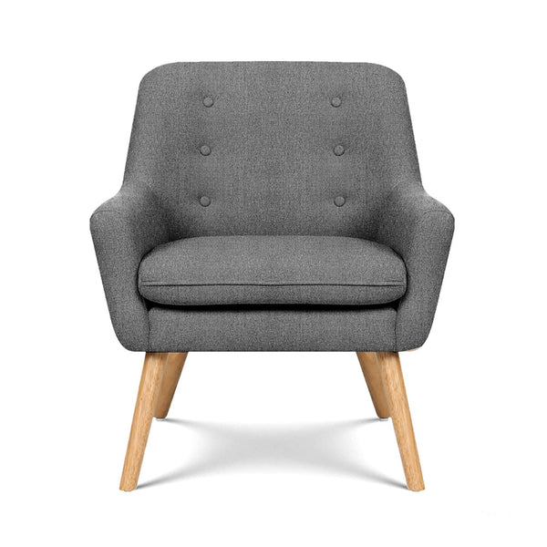 Artiss 2X Armchair Lounge Chair Accent Tub Chair Grey ANNE Awezingly