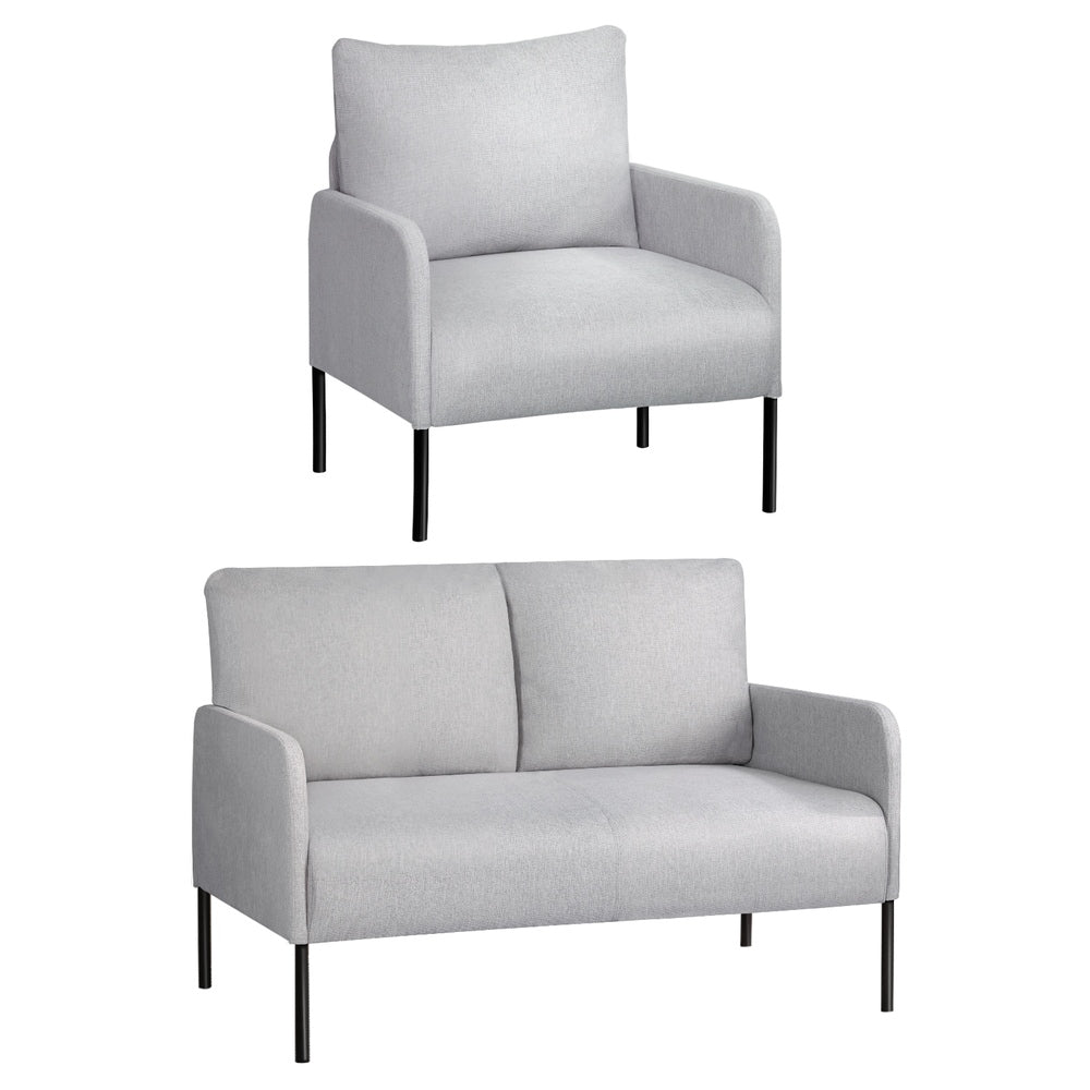 Artiss Armchair 4 Seater Sofa Set Pillow Gery Kane Artiss