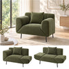 Artiss Armchair 3-in-1 Convertible Chenille Lounger and Daybed Green
