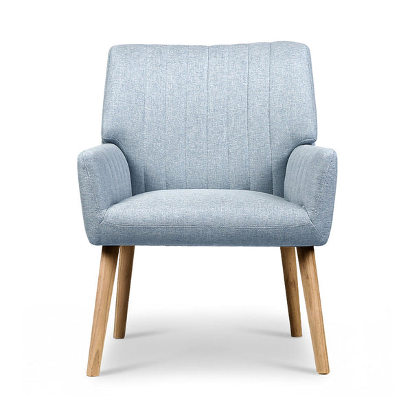 Artiss 2X Armchair Fabric Blue Grey Awezingly