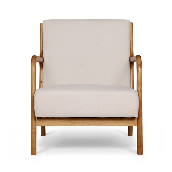 Artiss 2X Armchair Faux Fabric Beige Awezingly