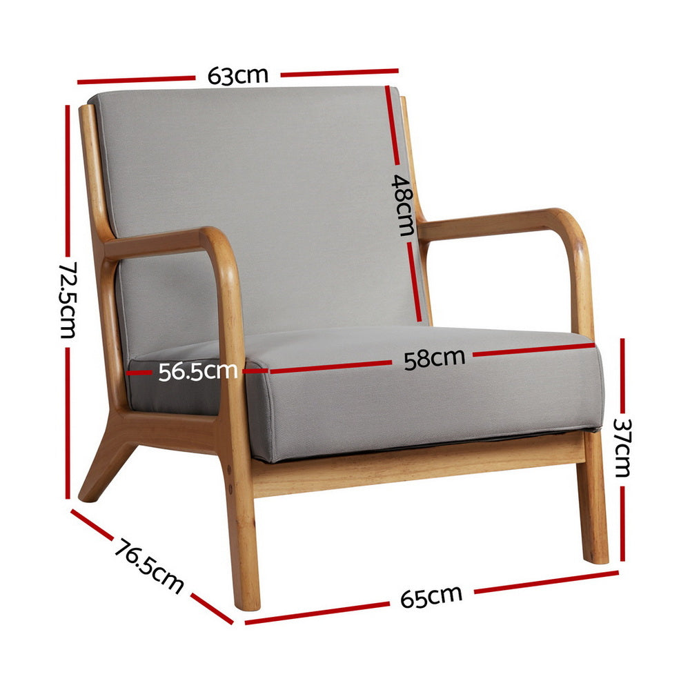 Artiss Armchair Fabric Light Grey Awezingly
