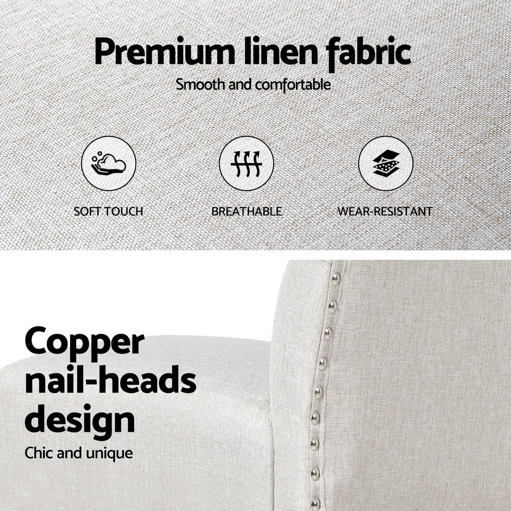 Artiss 4x Bar Stools Linen Upholstered Chairs Artiss