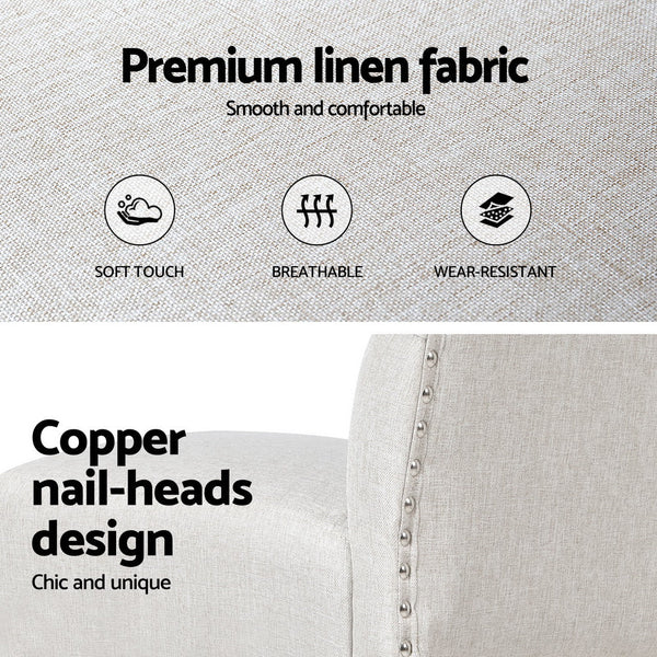 Artiss 4x Bar Stools Linen Upholstered Chairs Artiss