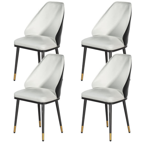 Artiss Dining Chairs Set of 4 Leather Seat Beige and Black Artiss