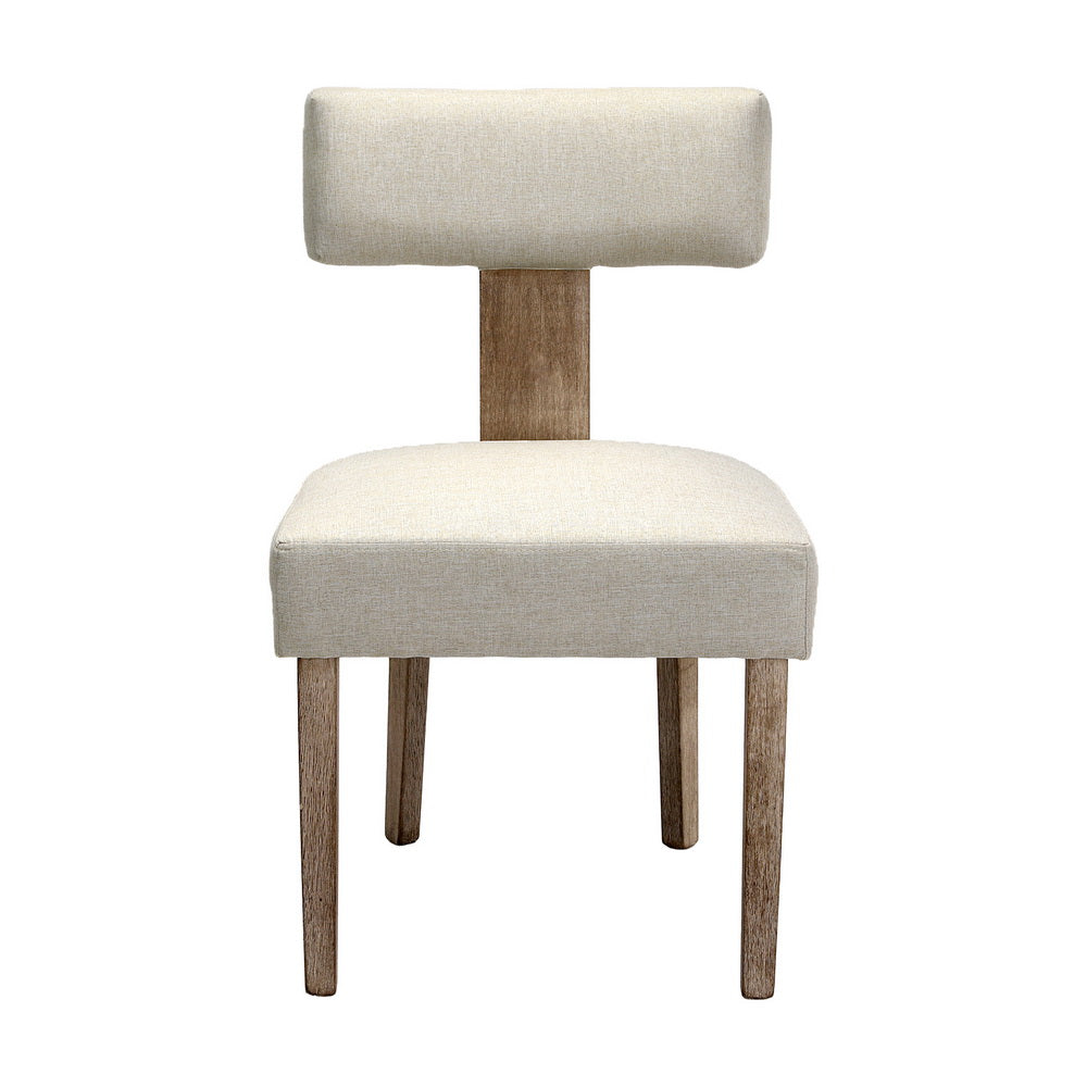 Artiss Dining Chairs Set of 4 Linen Fabric Wooden Beige Artiss