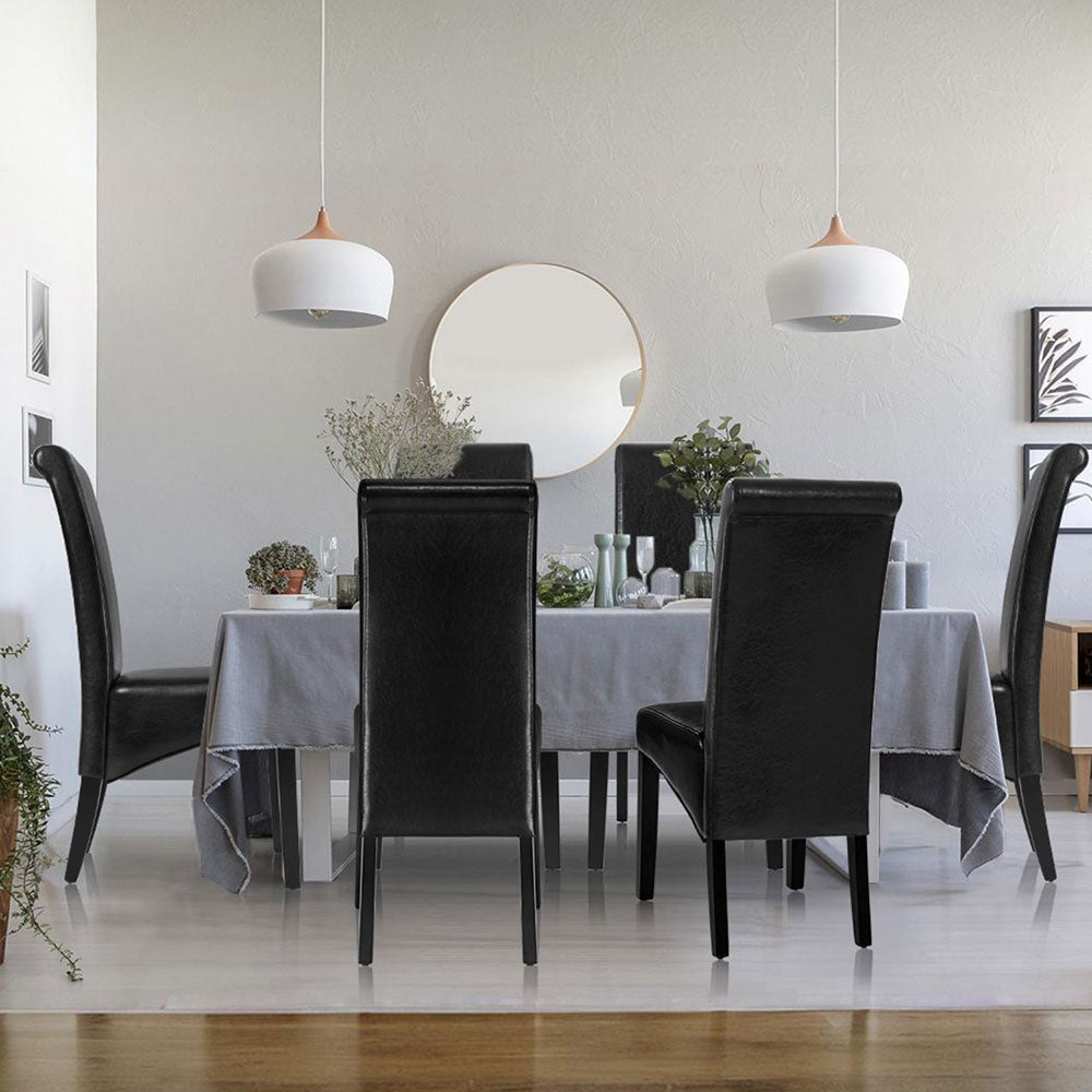 Artiss Dining Chairs Set of 2 Leather Parsons Chair Black Artiss