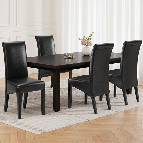 Artiss Dining Chairs Set of 2 Leather Parsons Chair Black Artiss