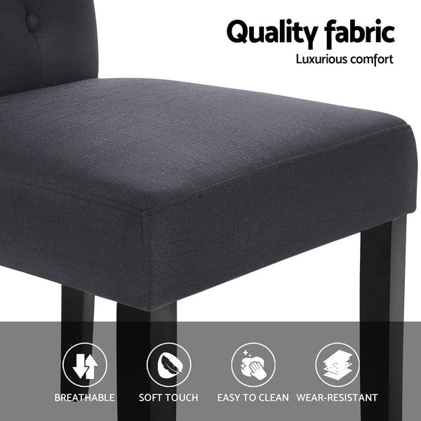 Artiss Dining Chairs Set of 4 Linen Parsons Chair Dark Grey Artiss