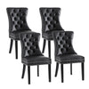 1 Set of 4 Artiss Dining Chairs Black Leather