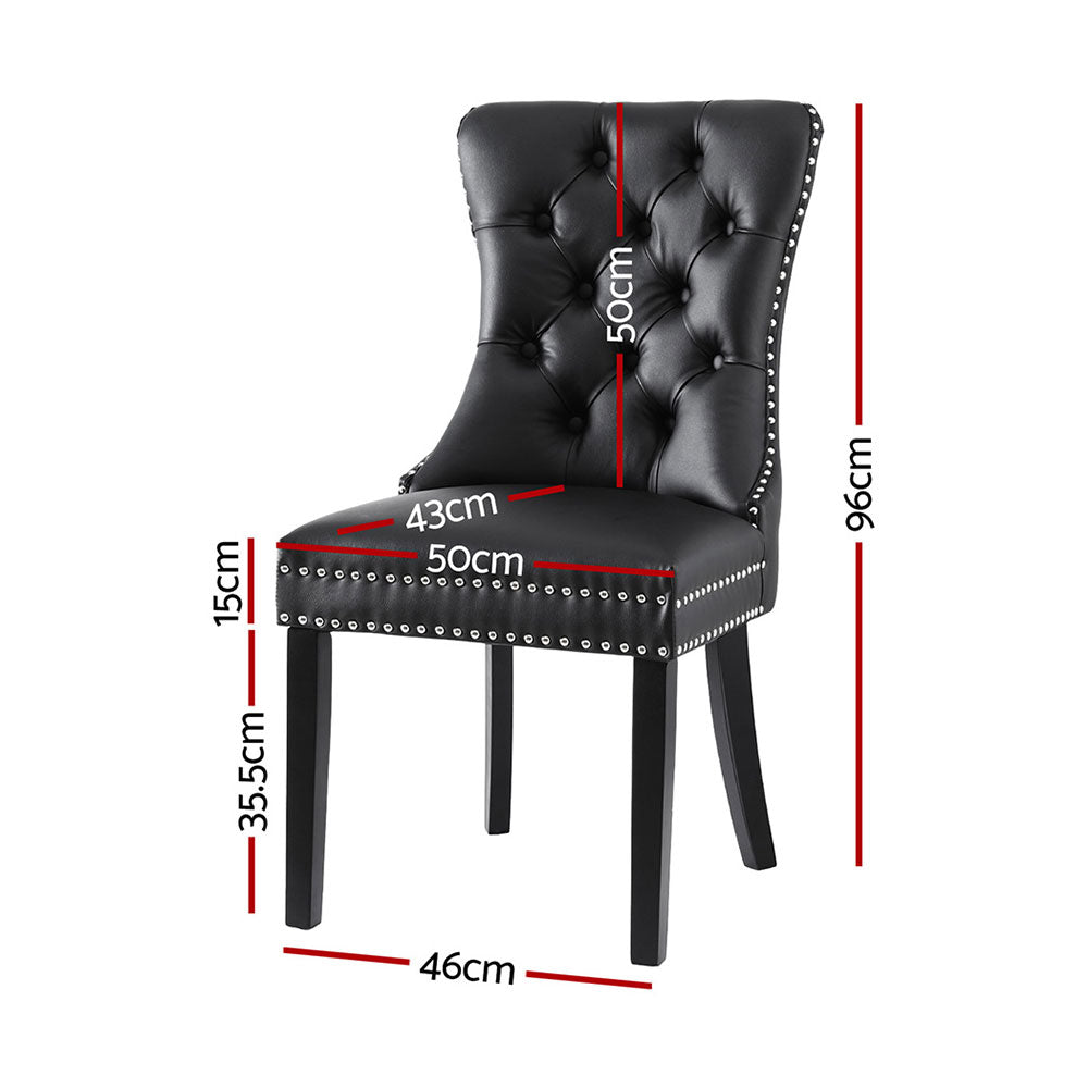 1 Set of 4 Artiss Dining Chairs Black Leather Artiss
