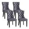 1 Set of 4 Artiss Dining Chairs Grey Velvet