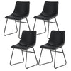 Artiss 4x Dining Chairs Retro PU Leather Kitchen Lounge Cafe Accent Chair Black