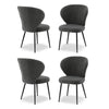 Artiss 4x Dining Chairs Sherpa Boucle Wing Back Grey